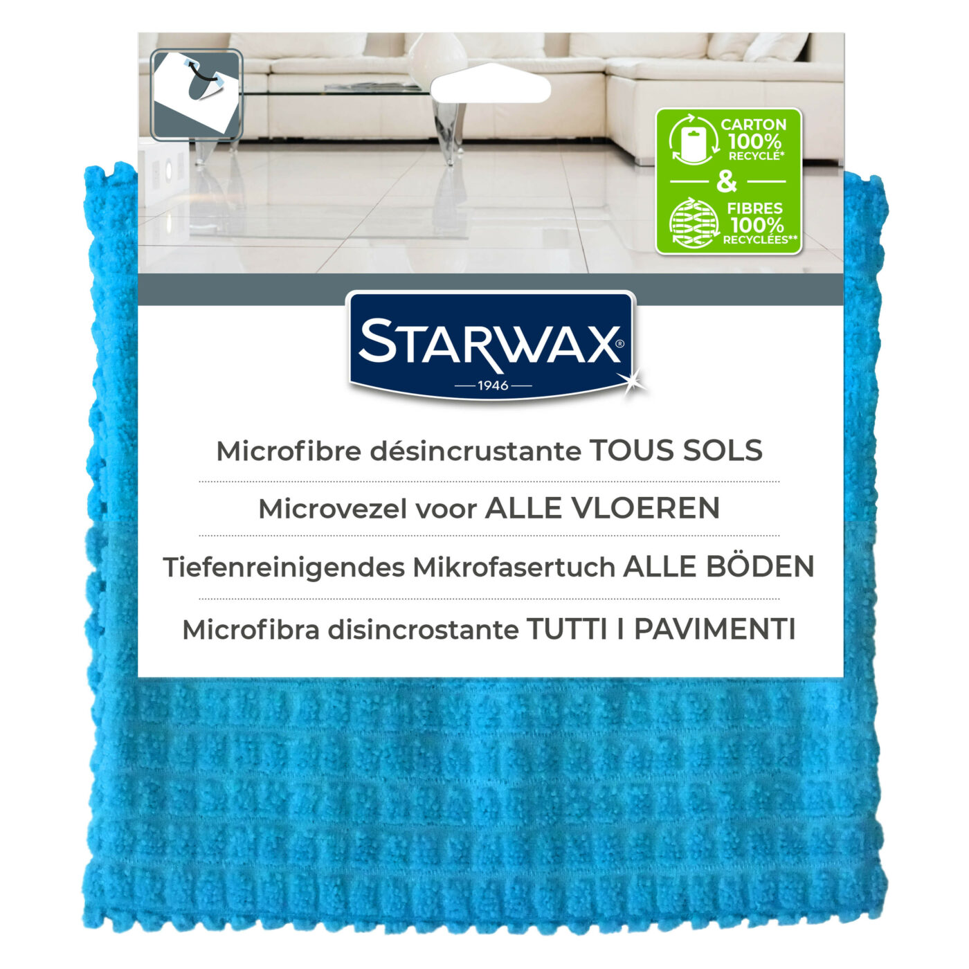 Starwax - Serpillière microfibre désincrustante pour sols intérieurs